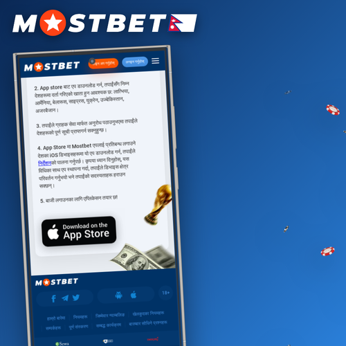 Mostbet APK hero showing live football odds and casino on a smartphone in Nepal