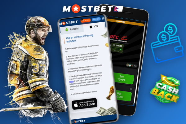 Mostbet cash agent at a Nepali street counter handling transactions via mobile app