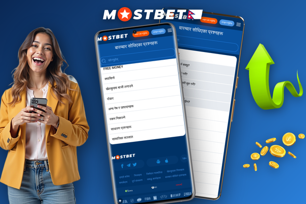 Nepali player browsing the Mostbet in Nepal lobby with NPR balance on smartphone